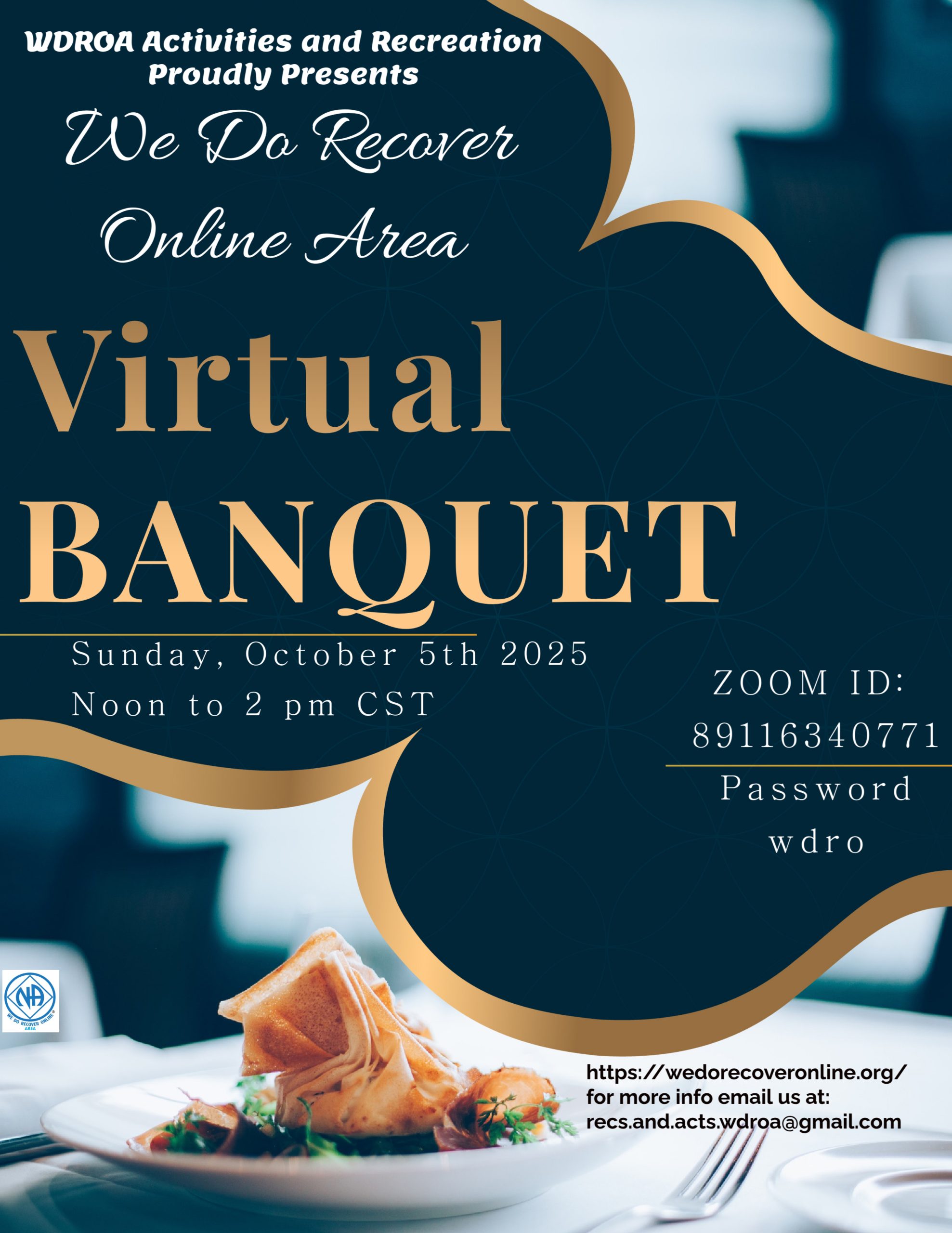 Blue and Gold Mothers Day Banquet Invitation Flyer