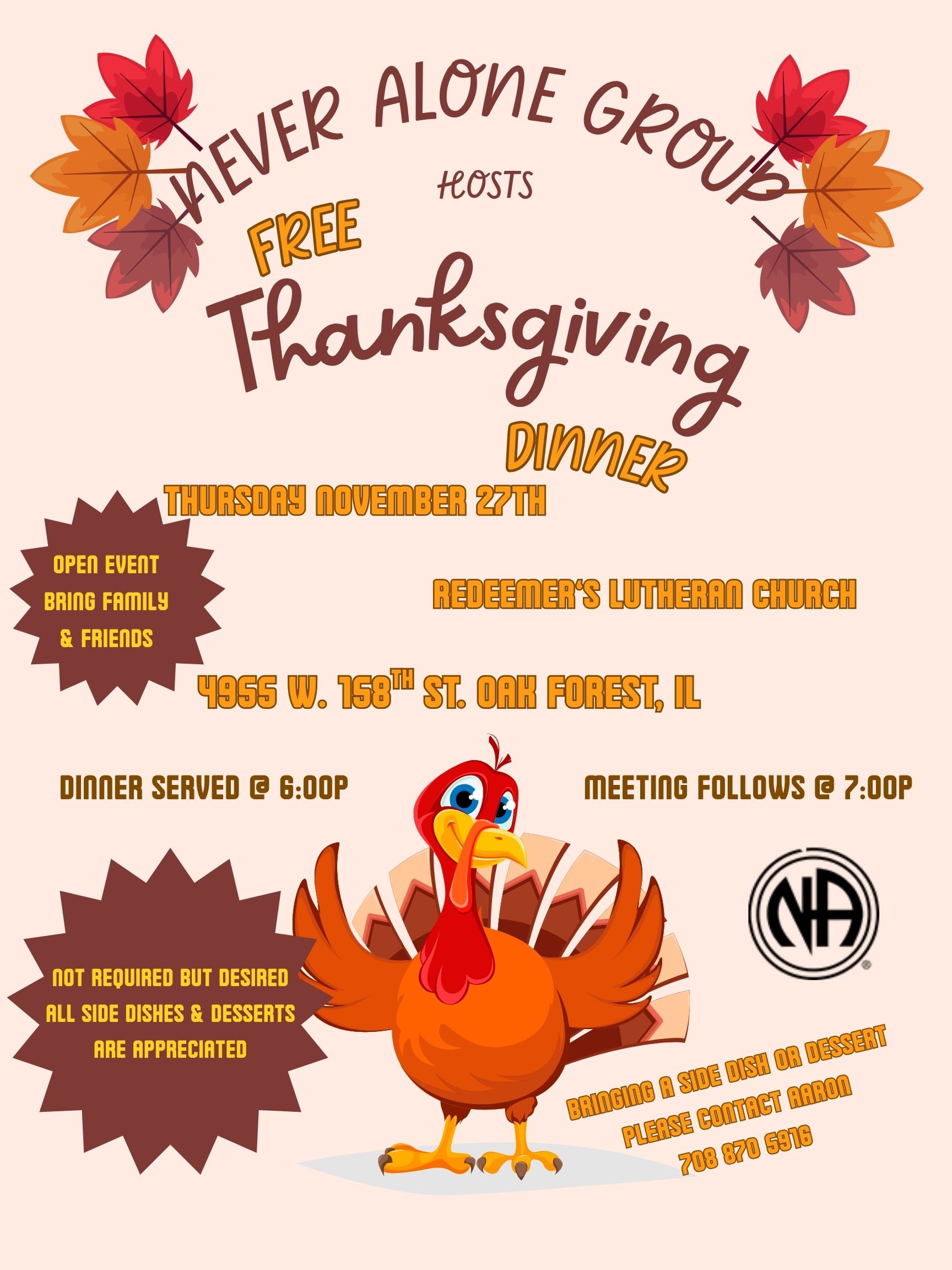 NEVER ALONE ANNUAL THANKSGIVING