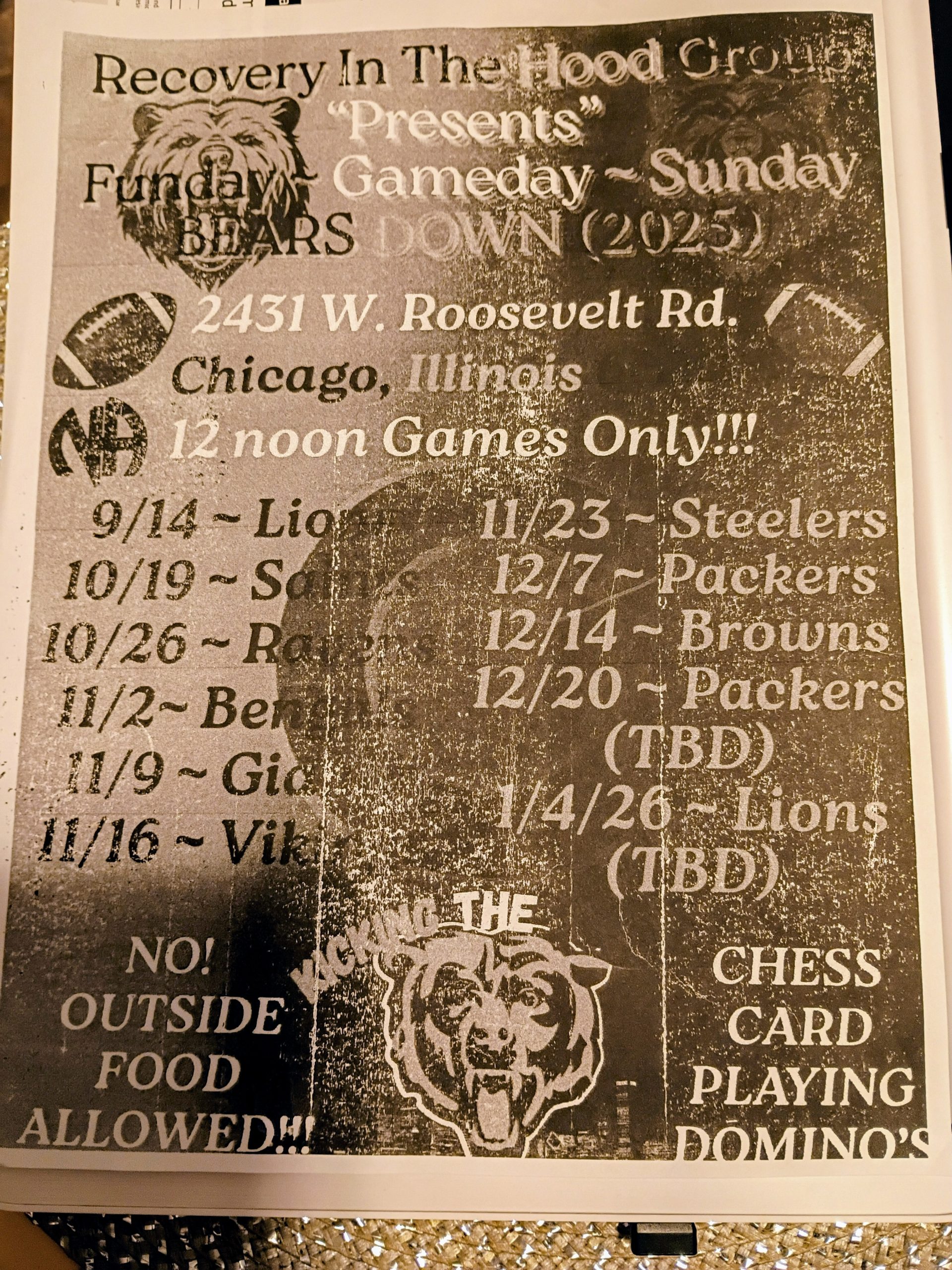 RIH Bears Flyer